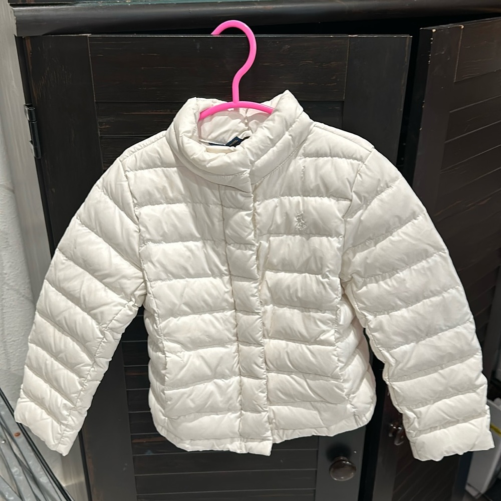 4T polo Ralph Lauren white puffer jacket with white duck feathers/ down